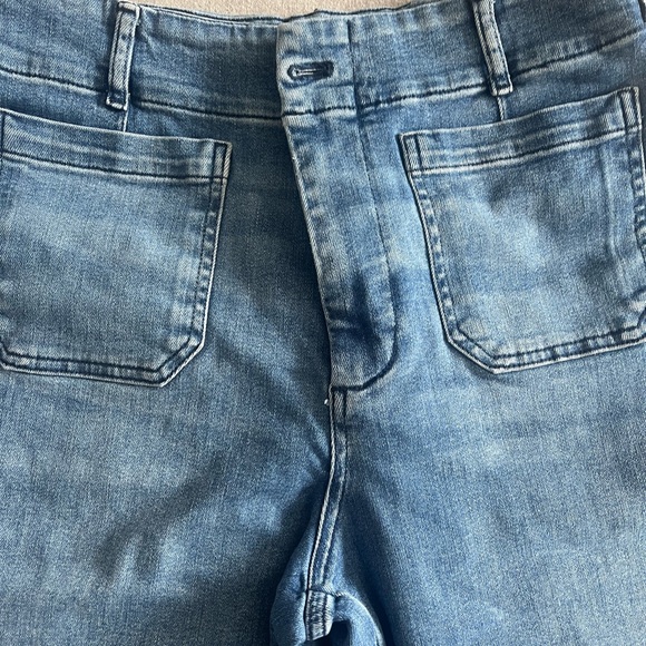 Anthropologie Maeve Size 30 Wide Leg Floral Embroidered Jeans Boho 70s Medium - Picture 4 of 5